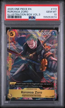PSA 10 One Piece Roronoa Zoro Illustration Box Vol.3 Promos 113 English Gem Mint - Image 1