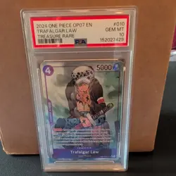One Piece OP07 Treasure Rare Trafalgar Law ST10-010 Alt Art 500 Years - PSA 10 - Image 1
