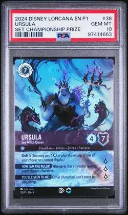 2024 DISNEY LORCANA EN P1-PROMO #38 URSULA - SEA WITCH QUEEN PSA 10 - Image 1