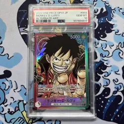 Monkey D Luffy OP01-003 PSA 10 Leader Parallel Romance Dawn One Piece Card UK - Image 1