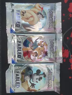 Disney Lorcana Fabled Trading Card 3x Booster Packs Brand New Sealed - Image 1
