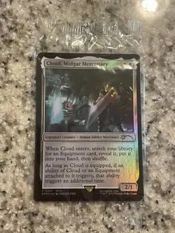 Cloud, Midgar Mercenary Foil Promo w/ FFVII Steam Game Code NEAR MINT Magic MTG - Image 2