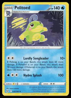 Politoed 032/196 Rare Lost Origin Pokemon Near Mint - Image 1
