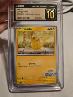 Pokemon Pikachu #214 Illustration Contest Winner SVP 2024 - CGC 10 PRISTINE - Image 1