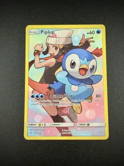 Piplup 239/236 Secret Rare Cosmic Eclipse Full Art Character Holo Pokemon NM - Image 1