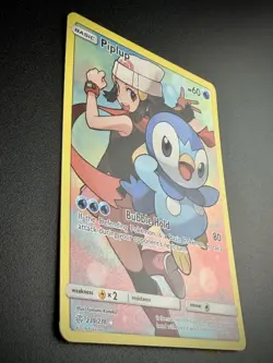 Piplup 239/236 Secret Rare Cosmic Eclipse Full Art Character Holo Pokemon NM - Image 3
