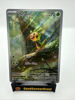 Pokemon TCG Chaos Rising Chespin Full-Art Illustration Rare 087/086 - Image 1