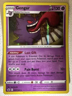 Pokemon Gengar 057/198 Swsh06 Chilling Reign Holo Rare 130HP Pain Burst EN - Image 1