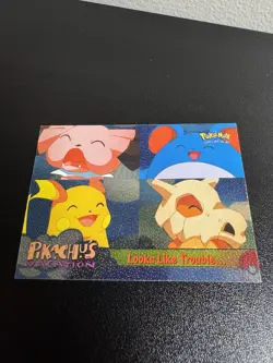 Looks Like Trouble... #44 Pokemon Topps Pikachu's Vacation Sparkle Holo - Image 1