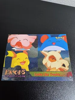 Looks Like Trouble... #44 Pokemon Topps Pikachu's Vacation Sparkle Holo - Image 3