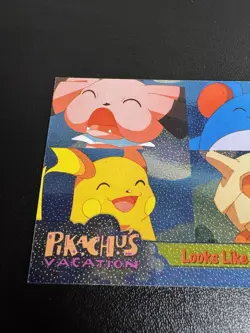 Looks Like Trouble... #44 Pokemon Topps Pikachu's Vacation Sparkle Holo - Image 4