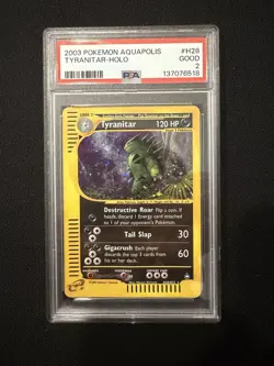 Pokemon Tyranitar H28/H32 2003 Aquapolis Holo Rare PSA 2 - Image 1
