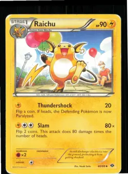 Raichu 40/99 Uncommon Next Destinies Pokemon Heavily Played - Image 1