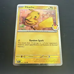Pikachu 51/162 Cosmos Holo 2025 Pokemon Day Stamp Pokemon TCG NM - Image 1