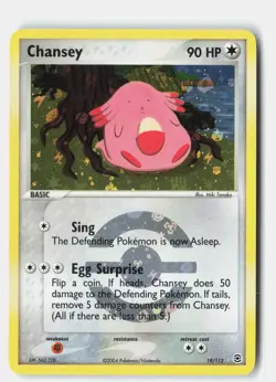 Chansey 19/112 Rare FireRed & LeafGreen Pokemon Reverse Holo LP Miki Tanaka - Image 1