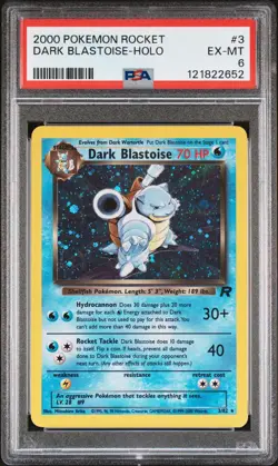PSA 6 Dark Blastoise Holo 3/82 Pokemon TCG Vintage Card Team Rocket 2000 - Image 1