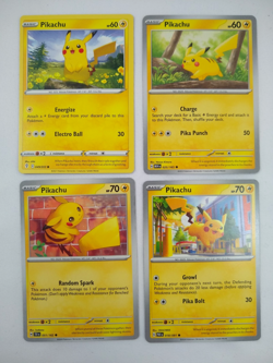 Pokemon Pikachu Card Lot Near Mint 4x Bundle Basic Lightning Cards - Image 1