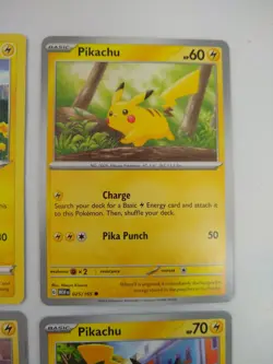 Pokemon Pikachu Card Lot Near Mint 4x Bundle Basic Lightning Cards - Image 3