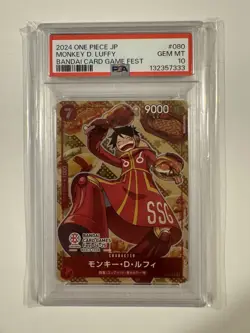 Monkey D. Luffy One Piece 2024 Bandai Card Game Fest Promo Japanese #080 PSA 10 - Image 1