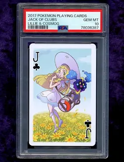 Lillie & Cosmog - Jack of Clubs 2017 Pokemon Poker Playing Card - PSA 10 - Image 1