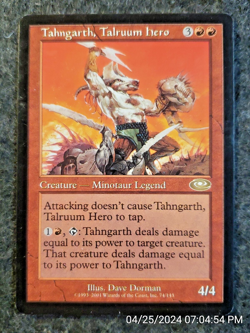 Tahngarth, Talruum Hero Planeshift NOT PLD Rare MAGIC GATHERING CARD (DS3D1F4) - Image 1