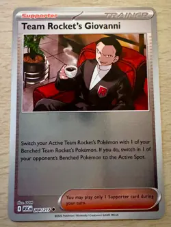Pokemon Team Rocket's Giovanni 204/217 Ascended Heroes Reverse Holo Trainer Card - Image 1