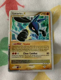 AUTHENTIC 2007 Pokemon Card Lucario LV.X (Diamond & Pearl Black Star Promo 12) - Image 1