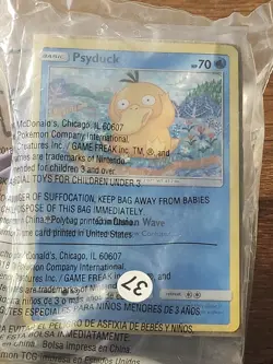McDonald's Pokemon 2018 Happy Meal Toy Tornadus #6 with Card (Psyduck), Sealed - Image 1
