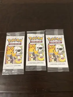 Pokemon TCG GENERAL MILLS 25th Anniversary 3 Card Packs Promo Lot of 3 Sealed - Image 1