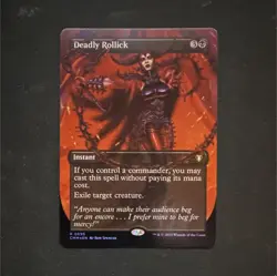 MTG Deadly Rollick CMM Foil Rare Borderless (NM) - Image 1