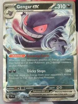 Pokemon TCG Gengar EX Temporal Forces Ultra Rare Card 104/162 Scarlet & Violet - Image 1