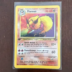 Pokemon Flareon (3) 1st Edition Holo Holo Rare Jungle 03/64 MP - Image 1