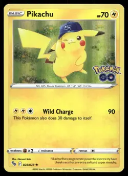 POKEMON PIKACHU POKEMON GO 028/078 HOLO R NM/M - Image 1