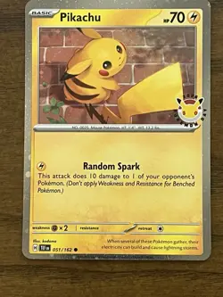 Pikachu (Pokemon Day 2026) 051/162 Cosmo Holo Pokemon NM 3 of 5 - Image 1