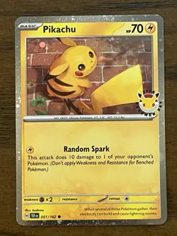 Pikachu (Pokemon Day 2026) 051/162 Cosmo Holo Pokemon NM 2 of 5 - Image 1