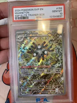 2024 POKEMON SVP EN-SV BLACK STAR PROMO #159 MAGNETON PSA 10 Surging Sparks - Image 3