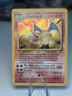 Charizard 4/102 Holo Rare Base Set Unlimited Pokemon LP+ EXC Very Clean Copy 🔥 - Image 5