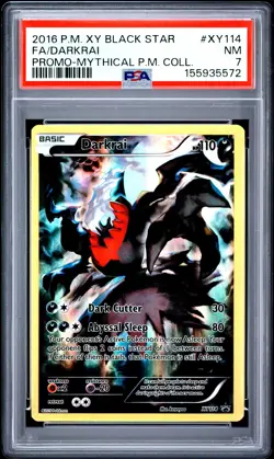 2016 POKEMON XY BLACK STAR PROMO #XY114 FULL ART/DARKRAI PSA 7 - Image 1