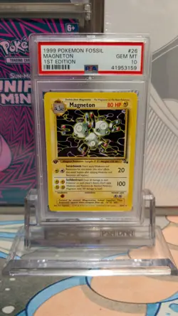 1999 Pokemon Fossil 1st Edition Magneton PSA 10 #26/62 Rare Gem Mint - Image 1