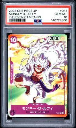 2023 ONE PIECE JAPANESE PROMOS 7-ELEVEN CAMPAIGN #041 MONKEY D. LUFFY PSA 10 - Image 1
