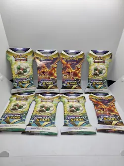 Brilliant Stars Sleeved Booster Pack (x8 SEALED Packs) Pokemon 2022 - Image 1