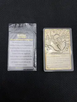 Pokemon Jigglypuff Trading Card Bar 23K Gold Plated 1999 Burger King Nintendo - Image 2