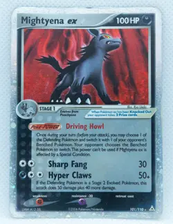 MIGHTYENA EX 101/110 Ultra Holo Rare Ex Holon Phantoms - Pokemon Card 2006 - Image 1
