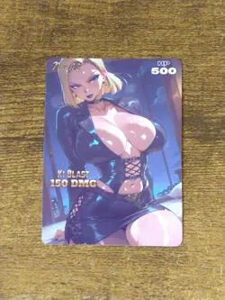 Pretty Waifu Card - Android 18 Goth - Goddess Custom ACG DIY Fan Art Card - Image 1
