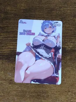 Pretty Waifu Card - Rem Work- Goddess ACG Custom DIY Fan Art Card - Image 1
