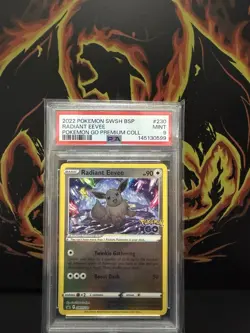 Radiant Eevee HOLO SWSH230 PSA MINT 9 Black Star PROMO Pokemon Card - Image 1