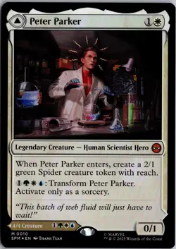 Peter Parker 10 Mythic Marvel's Spider-Man Magic: The Gathering Foil Near Mint - Image 1