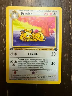Pokemon Persian 42/64 Jungle Set 1st Edition LP - Image 1