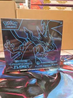 Pokemon TCG Mega Evolution Phantasmal Flames Pokemon Center ETB Sealed w/acrylic - Image 2