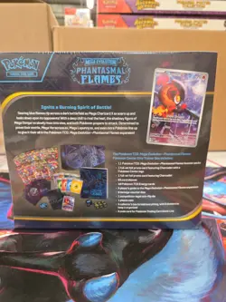 Pokemon TCG Mega Evolution Phantasmal Flames Pokemon Center ETB Sealed w/acrylic - Image 4